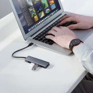 Hub Type-C la 4xUSB 3.0, Micro-USB, 5Gbps, Ugreen CM219, Gri - Img 3