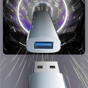 Hub USB, 4 in 1, USB 3.0 la 1x USB 3.0 si 3x USB 2.0, Aluminiu, Yesido, Gri - Img 3
