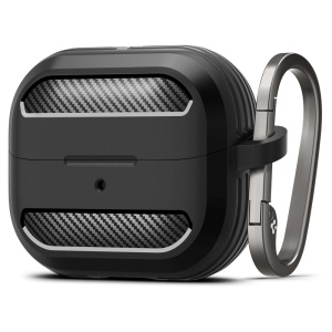 Husa cu Holder Metalic pentru Samsung Galaxy Buds 3 / 3 Pro / 3 FE - Spigen Rugged Armor (ACS08330) - Black