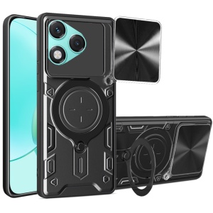 Husa Honor 400 Lite cu Inel Magnetic, Protectie Camera, set cu sticker, CamGuard, Negru
