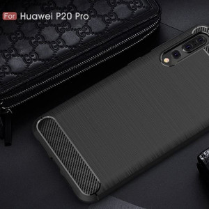Husa Huawei P20 Pro din silicon, Slim, cu textura Fibra Carbon - Negru - Img 5