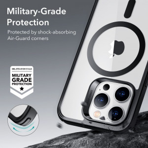 Husa iPhone 14 Pro, ESR Classic Hybrid HaloLock - Negru Transparent - Img 4