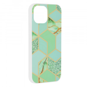 Husa iPhone 15 Marble Series, Techsuit - Green Hex - Img 6
