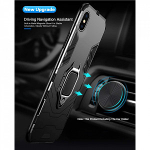 Husa iPhone XS Max cu inel, Techsuit Silicone Shield - Negru - Img 6