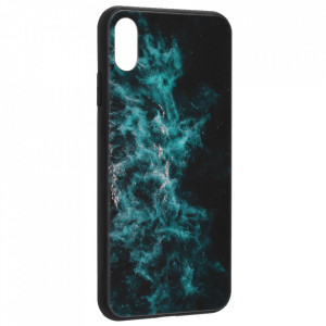 Husa iPhone XS Max cu sticla securizata, Techsuit Glaze - Blue Nebula - Img 2
