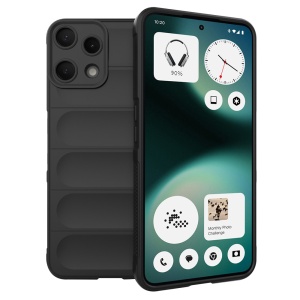 Husa Nothing Phone (3a) Lite din Silicon Mat, set cu sticker, Magic Shield, Negru