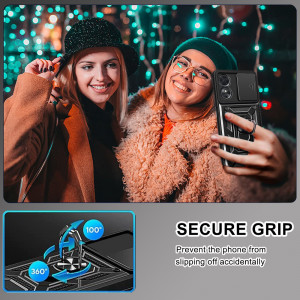 Husa Oppo A58 / A78 cu inel magnetic, Techsuit CamShield - Negru - Img 6
