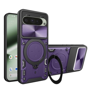 Husa pentru Google Pixel 10 / Pixel 10 Pro, SKYDDAR INNOVATION, SafeCover, Inel Magnetic, Protectie Camera, Mov, set cu sticker  - Img 1