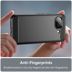 Husa pentru Google Pixel 10a, , din Silicon Slim, cu textura Fibra Carbon, Skyddar Carbon Silicone, set cu sticker, Negru - Img 5