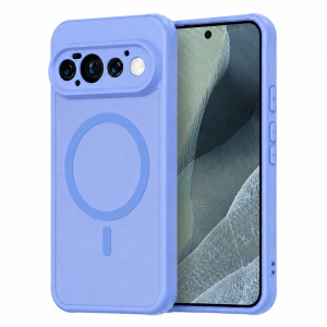 Husa pentru Google Pixel 11 Pro Finisaje Premium, Antisoc, Magsafe, set cu sticker, HaloFrost MagSafe II, Albastru