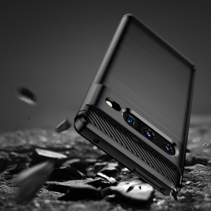 Husa pentru Google Pixel 7 Pro din silicon, Slim, cu textura Fibra Carbon - Negru - Img 7