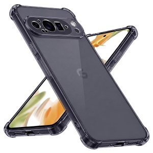 Husa pentru Google Pixel 9 Pro, SKYDDAR INNOVATION, Shockproof Clear Silicone, Silicon Slim, set cu sticker, Fumuriu