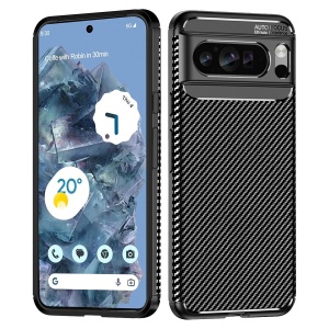 Husa pentru Google Pixel 9 Pro XL, SKYDDAR INNOVATION, CarbonFiber, Antisoc, Negru, set cu sticker
