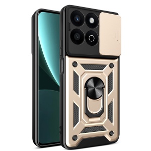 Husa pentru Honor 200 Smart / X7c, SKYDDAR INNOVATION, CamShield, Inel magnetic, set cu sticker, Auriu - Img 1