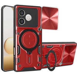 Husa pentru Honor 600 Lite, Inel Magnetic, Protectie Camera, set cu sticker, CamGuard Pro, Rosu