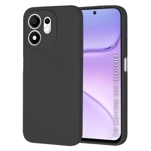 Husa pentru Honor 600 Smart din Silicon Catifelat, Antisoc, set cu sticker, SoftElegance, Negru