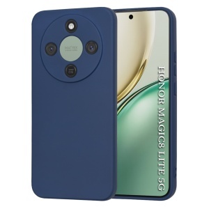 Husa pentru Honor Magic8 Lite, SKYDDAR INNOVATION, din Silicon Catifelat, SoftElegance, set cu sticker, Bleumarin