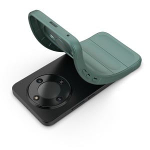 Husa pentru Honor Magic8 Lite, SKYDDAR INNOVATION, Magic Shield, din Silicon Mat, set cu sticker, Verde - Img 3