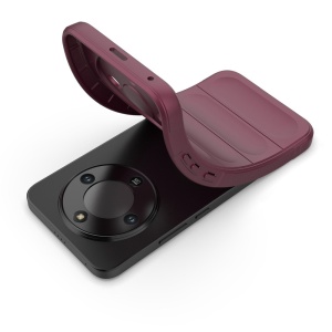 Husa pentru Honor Magic8 Lite, SKYDDAR INNOVATION, Magic Shield, din Silicon Mat, set cu sticker, Bordo - Img 5