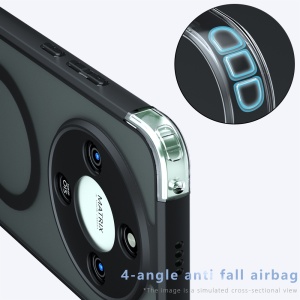 Husa pentru Honor Magic8 Lite, SKYDDAR INNOVATION, PureFrost MagSafe, AntiSoc, set cu sticker, Negru frost - Img 4