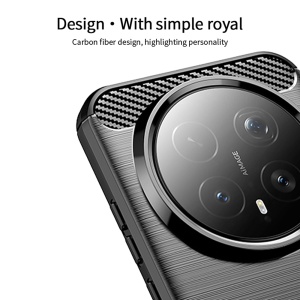 Husa pentru Honor Magic8 Pro, , din Silicon Slim, cu textura Fibra Carbon, Skyddar Carbon Silicone, set cu sticker, Negru - Img 6