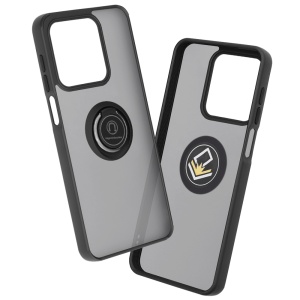 Husa pentru Honor X5c Plus, SKYDDAR INNOVATION, Glinth cu Inel Rotativ 360° Magnetic, set cu sticker, Negru - Img 2