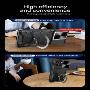 Husa pentru Honor X8c, SKYDDAR INNOVATION, SafeCover cu Inel Magnetic, Protectie Camera, set cu sticker, Albastru - Img 6