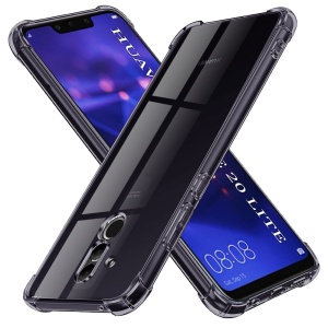 Husa pentru Huawei Mate 20 Lite, SKYDDAR INNOVATION, Shockproof Clear Silicone, Silicon Slim, set cu sticker, Fumuriu