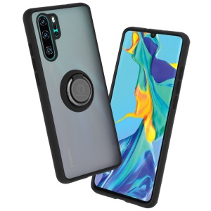 Husa pentru Huawei P30 Pro / P30 Pro New Edition, SKYDDAR INNOVATION, Glinth cu Inel Rotativ 360° Magnetic, Negru, set cu sticker