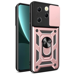 Husa pentru Infinix Hot 40 / Hot 40 Pro / Tecno Spark 20 Pro, SKYDDAR INNOVATION, CamShield, Inel magnetic, set cu sticker, Roz