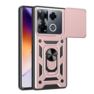 Husa pentru Infinix Note 40 Pro+, SKYDDAR INNOVATION, CamShield, Inel magnetic, set cu sticker, Roz