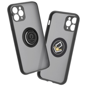 Husa pentru iPhone 11 Pro Max, SKYDDAR INNOVATION, Glinth cu Inel Rotativ 360° Magnetic, Negru, set cu sticker  - Img 11