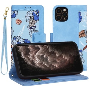 Husa pentru iPhone 11 Pro, SKYDDAR INNOVATION, Flipcraft din Piele Ecologică, Stand Integrat, Buzunare pentru Carduri, set cu sticker, Bleu