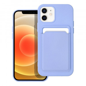 Husa pentru iPhone 12 / 12 Pro din silicon Suport Card, set cu sticker, Cards Case, Mov