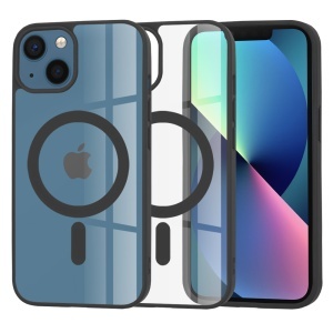 Husa pentru iPhone 13, SKYDDAR INNOVATION, MagSafe Pro din silicon, set cu sticker, Negru