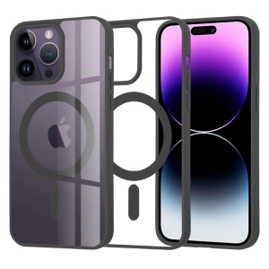 Husa pentru iPhone 14 Pro Max, SKYDDAR INNOVATION, MagSafe Pro din silicon, set cu sticker, Negru