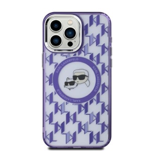 Husa pentru iPhone 15, Karl Lagerfeld, IML MagSafe, Mov