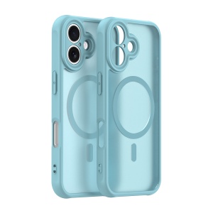 Husa pentru iPhone 16, Antisoc, HaloFrost MagSafe II, set cu sticker, Verde menta - Img 2