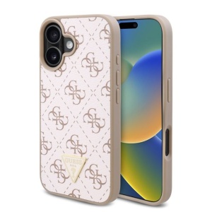 Husa pentru iPhone 16 Plus, Hardcase 4G Triangle Metal Logo, Guess, Negru