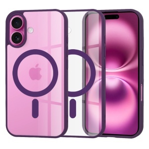 Husa pentru iPhone 16 Plus, SKYDDAR INNOVATION, MagSafe Pro din silicon, set cu sticker, Mov