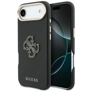 Husa pentru iPhone 17 Air, Hardcase Resin Logo, Guess, Negru