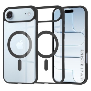 Husa pentru iPhone 17 Air, SKYDDAR INNOVATION, MagSafe Pro din silicon, set cu sticker, Negru