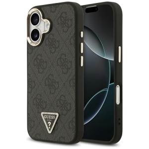 Husa pentru iPhone 17, Hardcase 4G Triangle Logo MagSafe, Guess, Negru