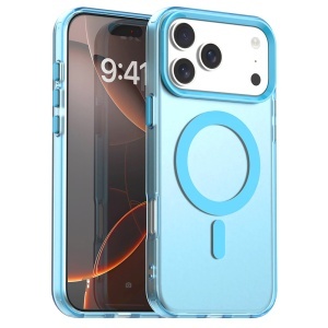 Husa pentru iPhone 17 Pro, MagSafe, Antisoc, set cu sticker, CandyCase, Albastru