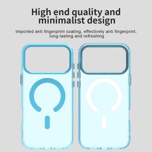 Husa pentru iPhone 17 Pro Max, MagSafe, Antisoc, set cu sticker, CandyCase, Albastru - Img 12