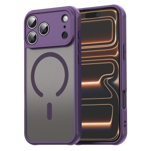 Husa pentru iPhone 17 Pro Max, SKYDDAR INNOVATION, HaloFrost MagSafe II, Antisoc, set cu sticker, Mov