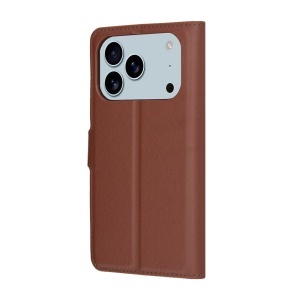 Husa pentru iPhone 17 Pro Max, SKYDDAR INNOVATION, Leather Folio tip Carte, cu Portofel Interior, Finisaje Premium, set cu sticker, Maro - Img 6