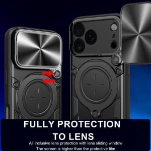 Husa pentru iPhone 17 Pro, SKYDDAR INNOVATION, CamGuard Pro, Inel Magnetic, Protectie Camera, set cu sticker, Albastru - Img 5
