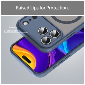 Husa pentru iPhone 17 Pro, SKYDDAR INNOVATION, HaloFrost MagSafe II, Antisoc, set cu sticker, Bleumarin - Img 4