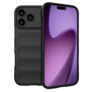 Husa pentru iPhone 17 Pro, SKYDDAR INNOVATION, Magic Shield, din Silicon Mat, set cu sticker, Negru - Img 1